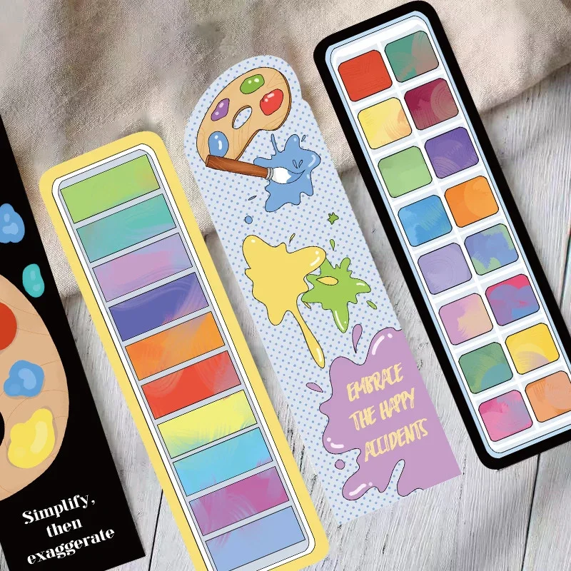 

30PCS Creative Colorful Art Painting Tools Bookmarks Set Paper Reading Marker Cards Practical Stationery Gift For Book Lovers
