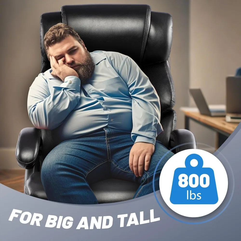 

800LBS Big and Tall Office Chair for Heavy People, Heavy Duty Executive Chair with High Back, Extra Wide Seat, Customized