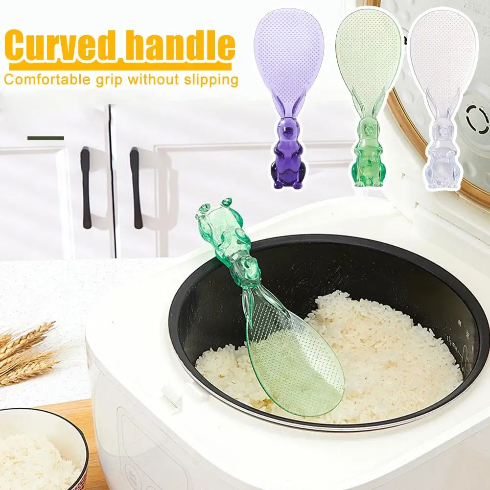 

1PC Kitchen Non-Stick Rice Paddle Spoon Creative Lovely Bunny Dining Standing Rabbit Service Shovel Scoop Plastic Shape Han N7F7