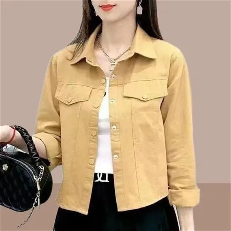 Fashion Joker Shirt Women\'s Spring And Autumn 2024 New Korean Loose Casual Coat Long Sleeve Single-Breasted Jacket Top