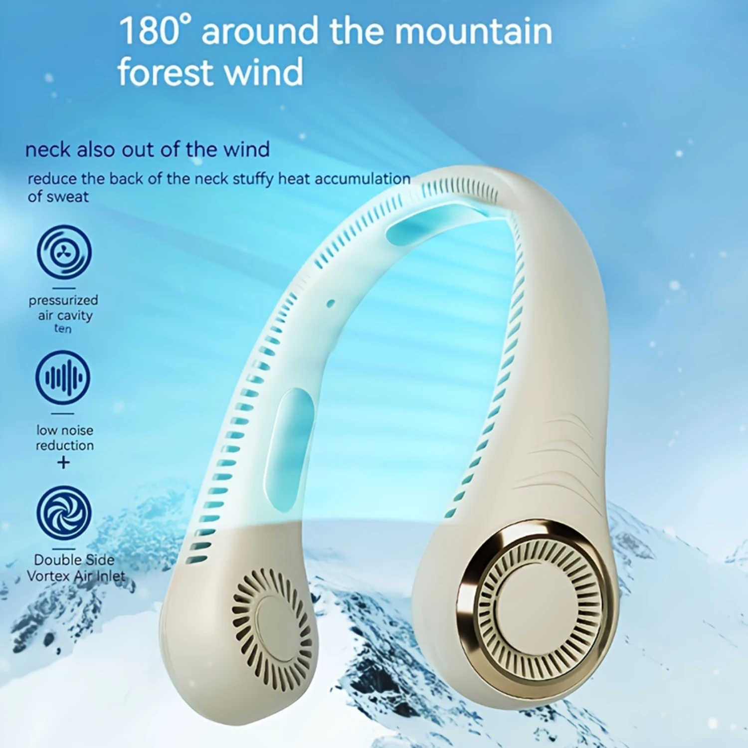 Cooling neck fan, Mini portable bladeless fan, silent fan