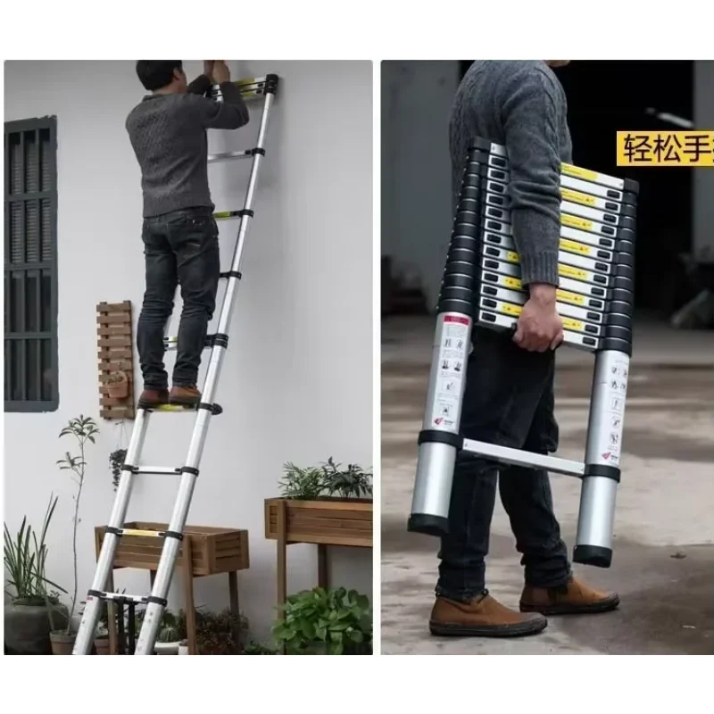 Household Telescopic Ladder PortableThickened Aluminum Ladders Engineering Outdoor Folding Ladder