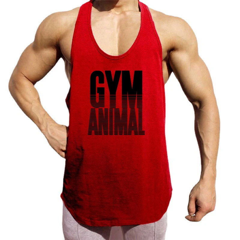 Summer  Men Gym Clothing Fitness Sleeveless Male Mesh Casual Fashion Sport Undershirt Vest Bodybuilding Stringer T-Shirt TankTop