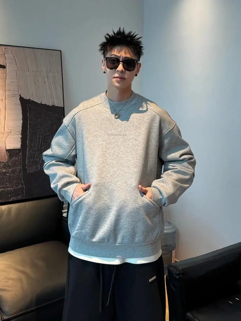 

Мужская толстовка оверсайз с капюшоном, повседневная, спортивная, с длинными рукавами, осенне-зимняя, модная, в уличном стиле