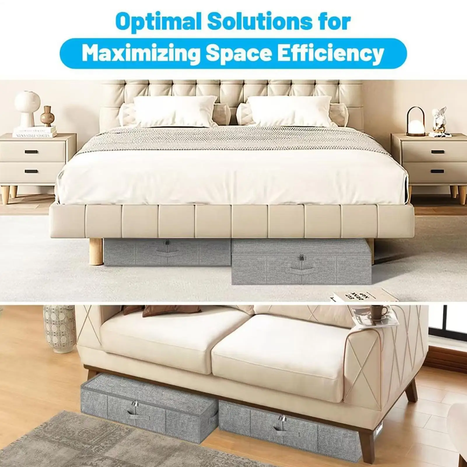 2Pcs Under Bed Stor…