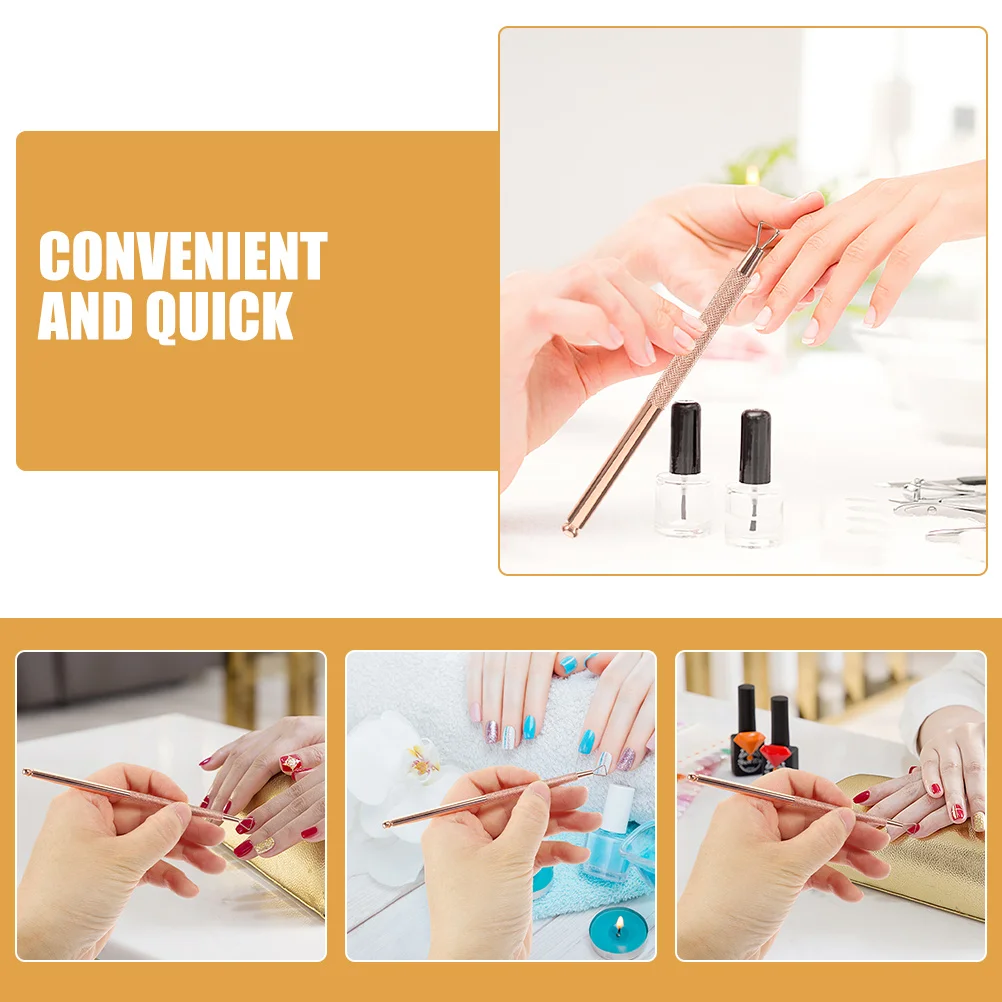 6 قطعة الفولاذ المقاوم للصدأ مسمار أداة مجموعة مانيكير جل مزيل طلاء الأظافر أظافر الأنظف إهاب انتهازي أداة العناية بالأظافر #6