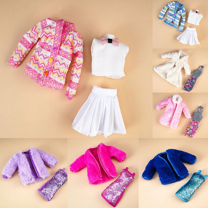 1 Set Ethnic Style Winter Coat for 30cm Doll's Clothes Suit 11.5 Inch Doll Accessories Dress Up Toys for Girls