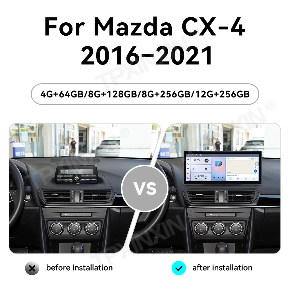 For Mazda CX-4 2016-2021 Android Car Radio Multimedia Video Player Wireless Carplay Autoradio Stereo GPS Navigation Head Unit