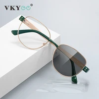 VKYEE, moda, nuevo diseño geométrico Simple personalizado, gafas fotocromáticas antiluz azul para mujer, prescripción personalizable