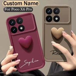 For Xiaomi Poco X6 Pro 5G Personalized Custom Name Case 3D Love Heart Candy Bumper Cover Xiaomi PocoX6 Pro 5G