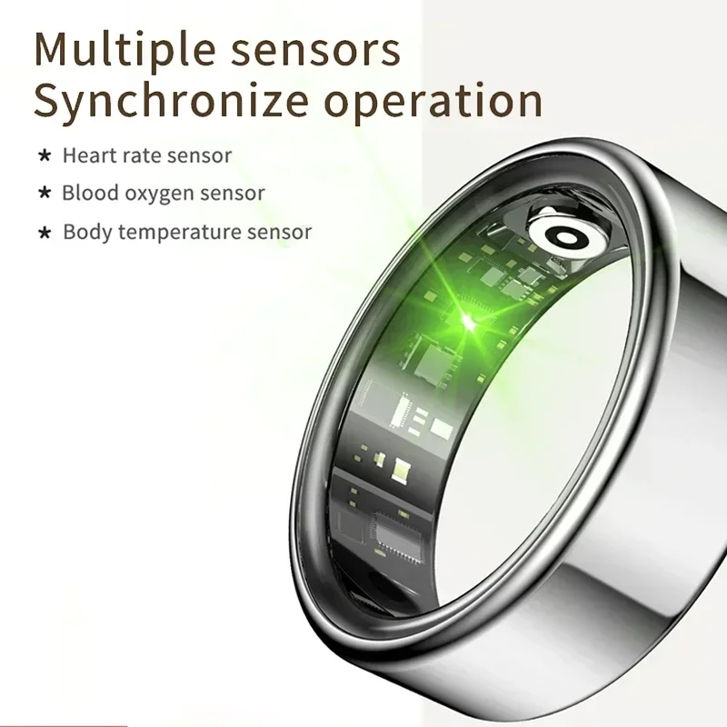 For Xiaomi Smart Ring Men Women Heart Rate and Blood Oxygen Monitor Smartring IP68 & 5ATM Waterproof, Multi-sport Mode