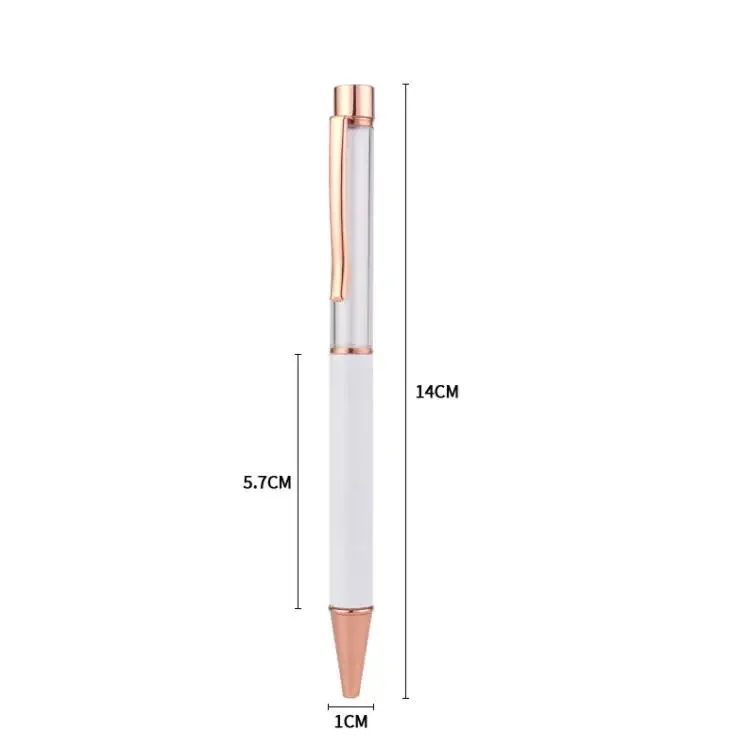 5 pezzi fai da te penna a sfera vuota sublimazione tubo vuoto galleggiante Snowglobe metallo argento/oro rosa neve globo penne