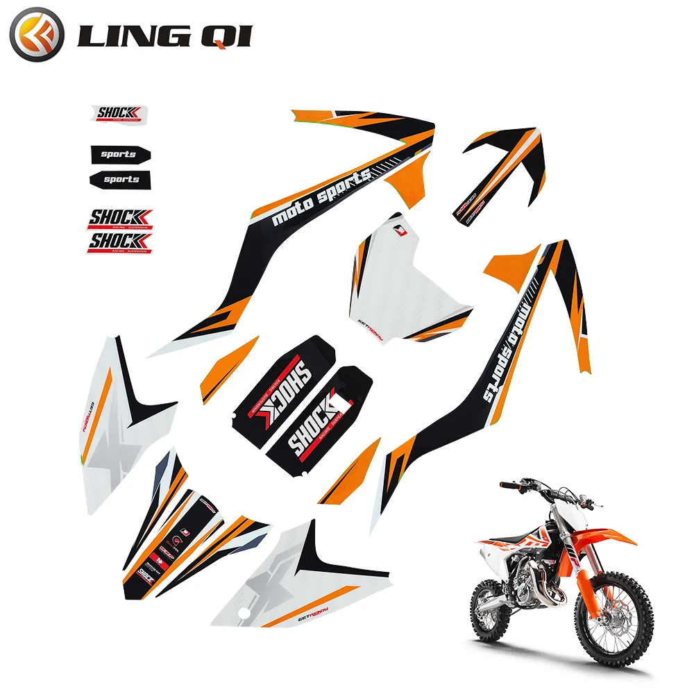 LINGQI RACING Motorcycle Stickers Backgrounds Decal For Pit Dirt Bike Universal To Most Motorcycles KT KAWASAKL  SAZUKL