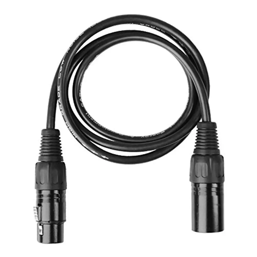 4Pcs Dmx512 Cable 3 Pin Xlr M-F Professional Microphone Wire for Dmx Lighting Control Digital Audio Transmission Stage Uplight