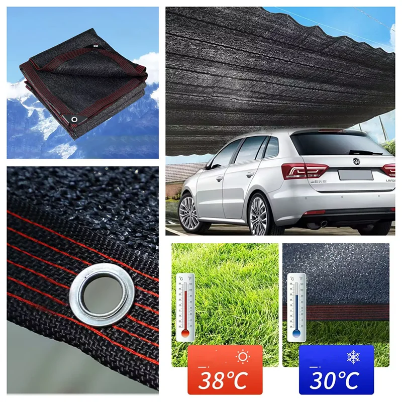 2026 Summer Black Anti-UV HDPE 6 Pin Sunshade Net Garden Succulent Plant Shading Net Outdoor Swimming Pool Cover Sun Shade Net