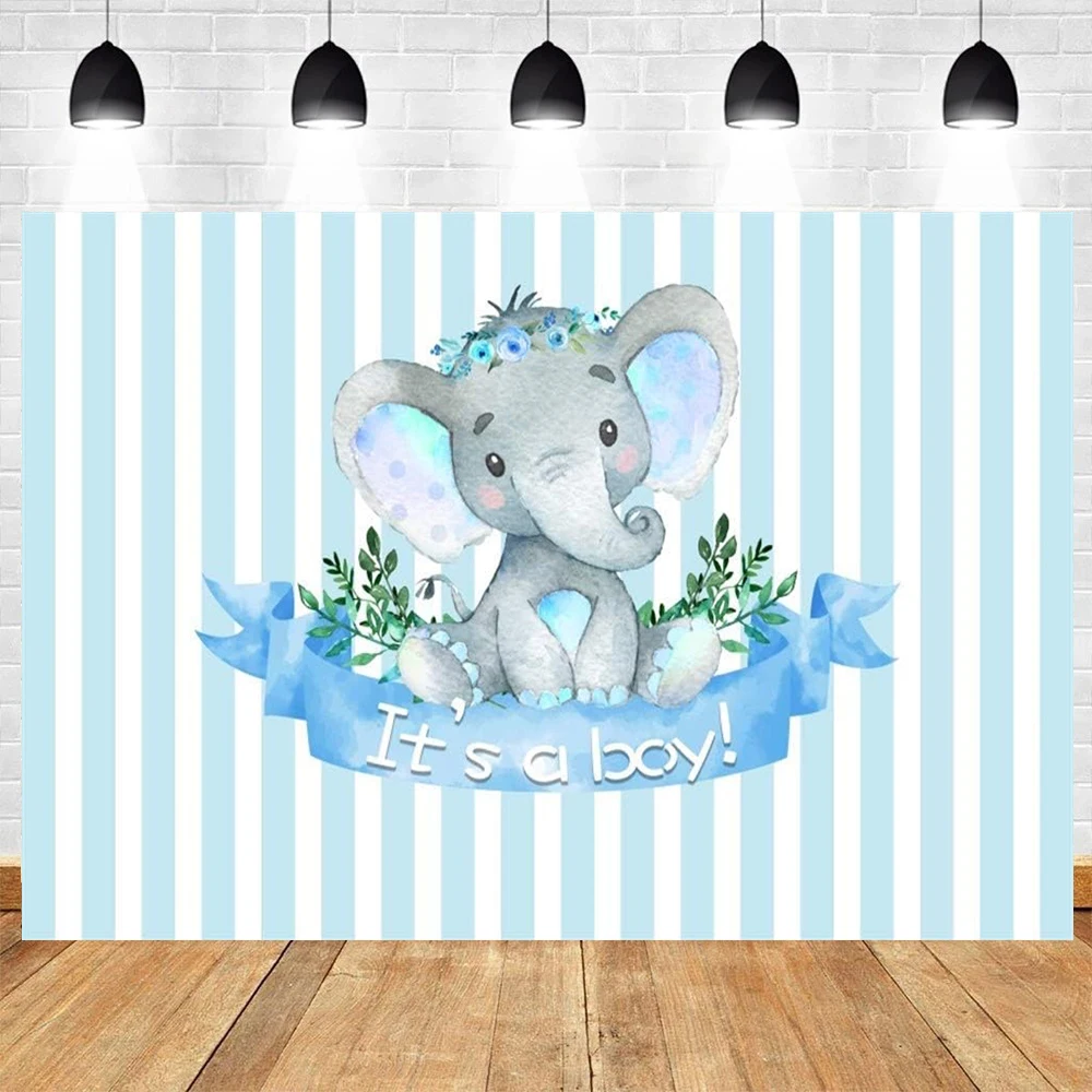 Newborn Baby Shower Theme Flower Rose Elephant Baby Girl Boy Birthday Photography Vinyl Background Children Room Decor Supplies