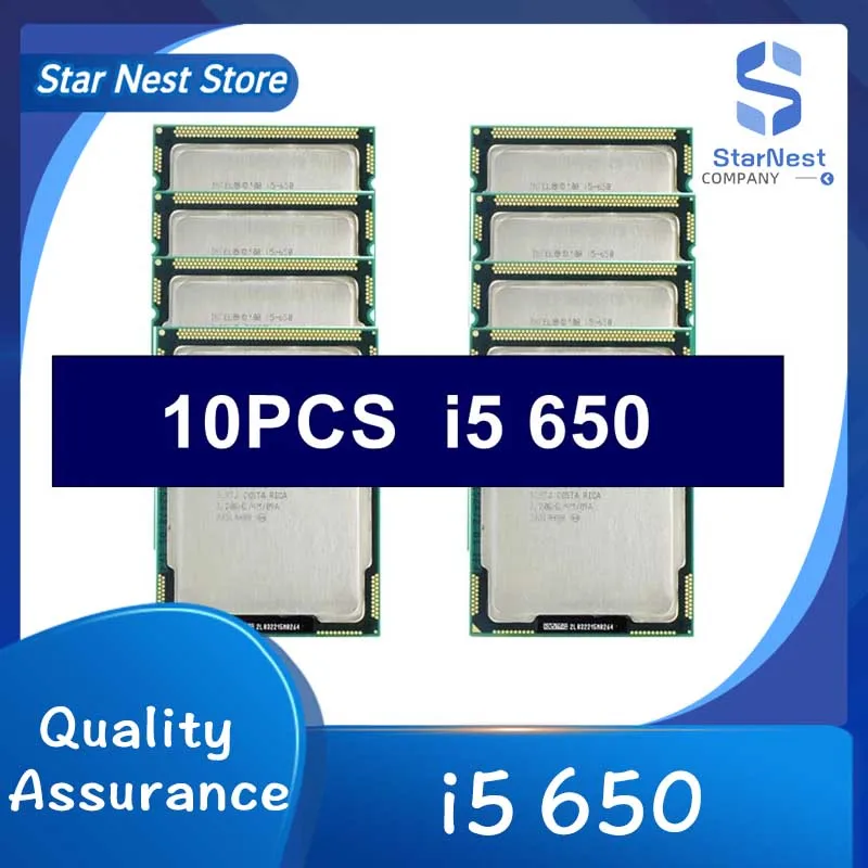 10pcs/Lot Core i5 650 3.2GHz Dual-Core LGA 1156 processor