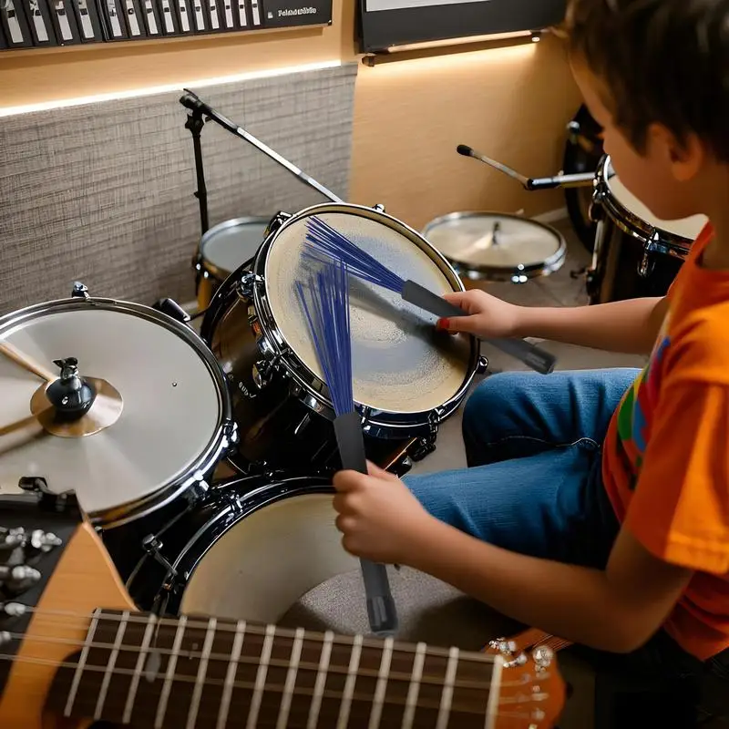 Барабанная щетка, тихая нескользящая эргономичная барабанная проволока, ударные щетки, профессиональный инструмент, инструмент для тренировки барабанов, ударные инструменты