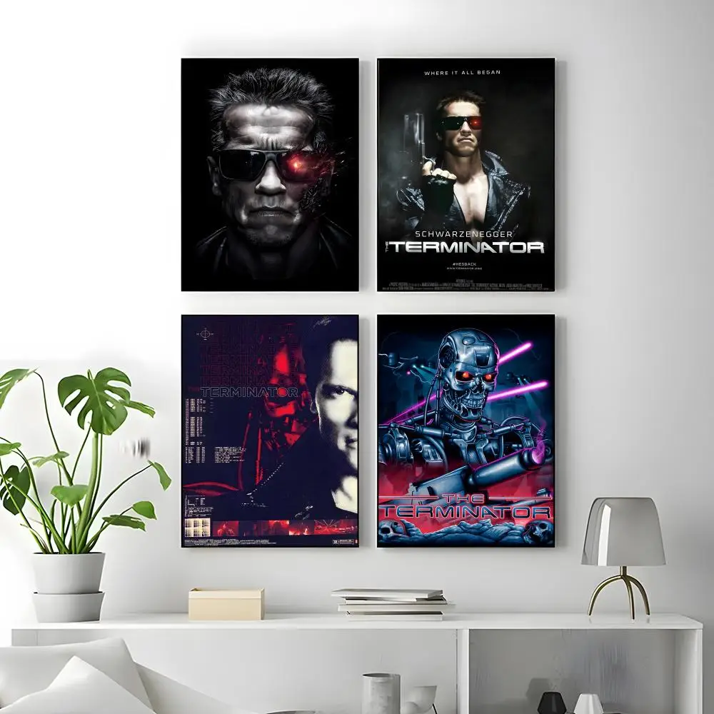 Movie The Terminator Poster Self-adhesive Art Waterproof Paper Sticker Coffee House Bar Room Wall Decor