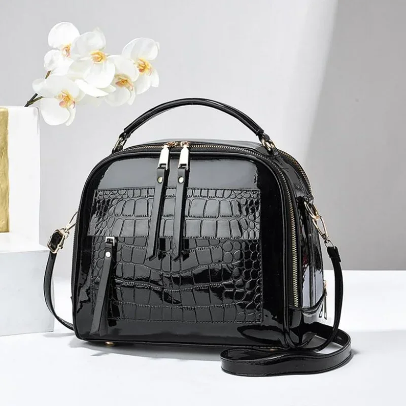 New Fashion Bright Leather Ladies Handbag Versatile Women's Crossbody Bags New Women's Shoulder Bag Lacquer Leather Women's Bag