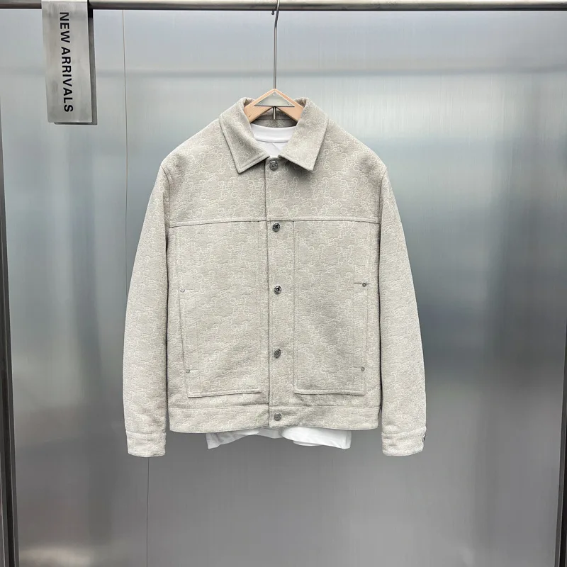 

Spring 2025 Men's Casual Workwear Jaet Original Design Emed Faionable Collar Breathable Outerwear Youth Loose Fit