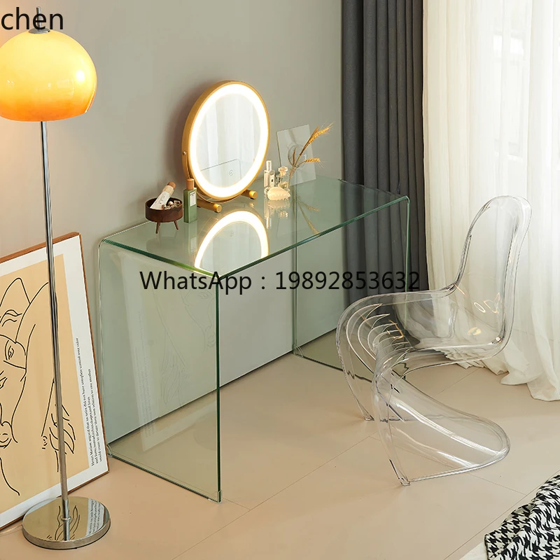 

Transparent Glass Makeup Table Small Simple Dressing Table Bedroom Modern Table