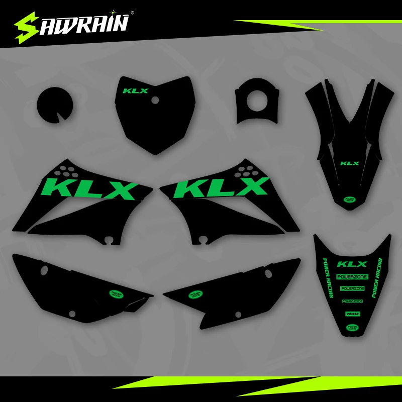 

Sawrain Motorcycle Graphics Backgrounds Decal Stickers Kits for KAWASAKI 10-20KLX110 01