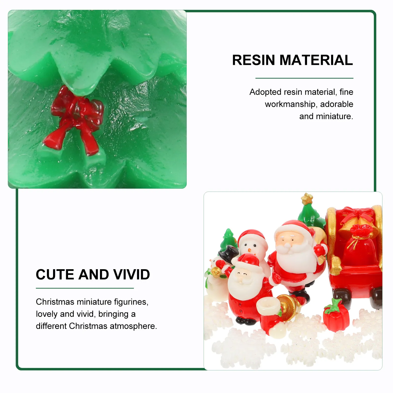 27Pcs Snow Scene Christmas Resin Ornaments Miniatures Micro Landscape Xmas Cartoon Decoration Assortment Xmas Micro Landscape