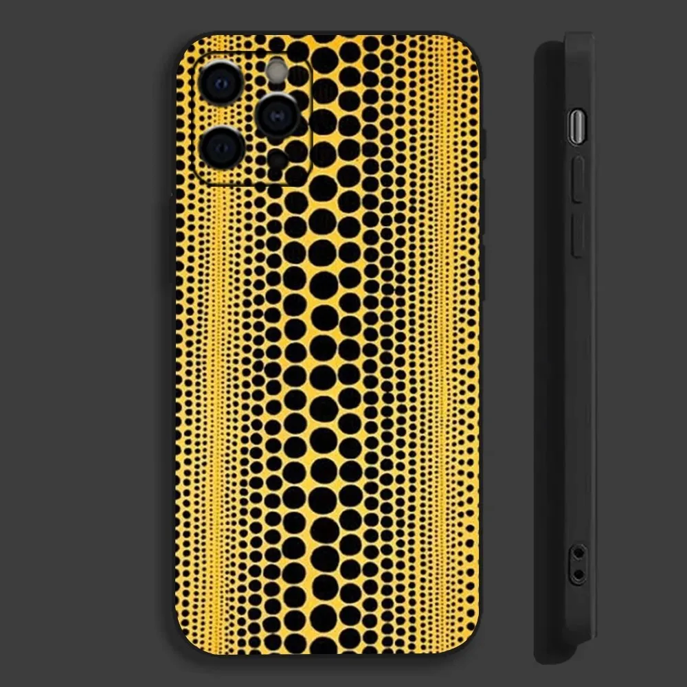 Pumpkin Yayoi Kusama Phone Case For Apple iPhone 15,14,13,12,11,Pro,X,XS,Max,XR,Plus,Mini Soft Black Cover