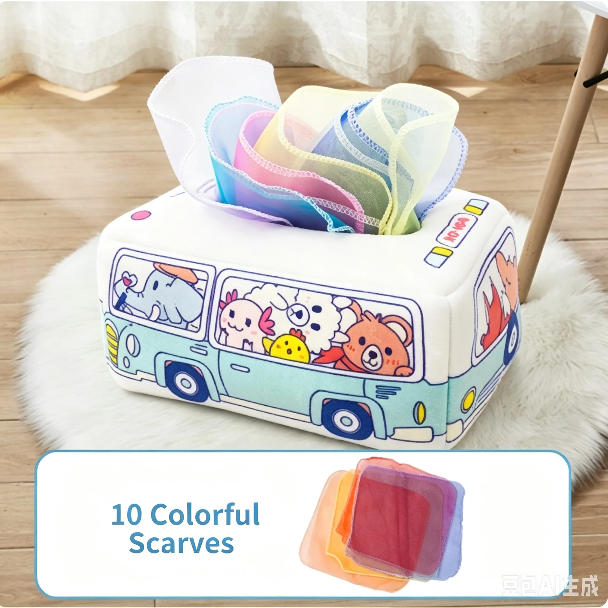 Sensory Paper Drawer Toy Reusable Crinkle Towel Box Tactile Training Fine Motor Skills Calming Educational Play Toy