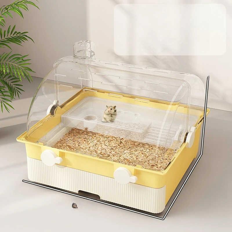 Hamster cage luxury villa autumn and winter drawer type foundation gold bear flower branch mouse transparent feeding box
