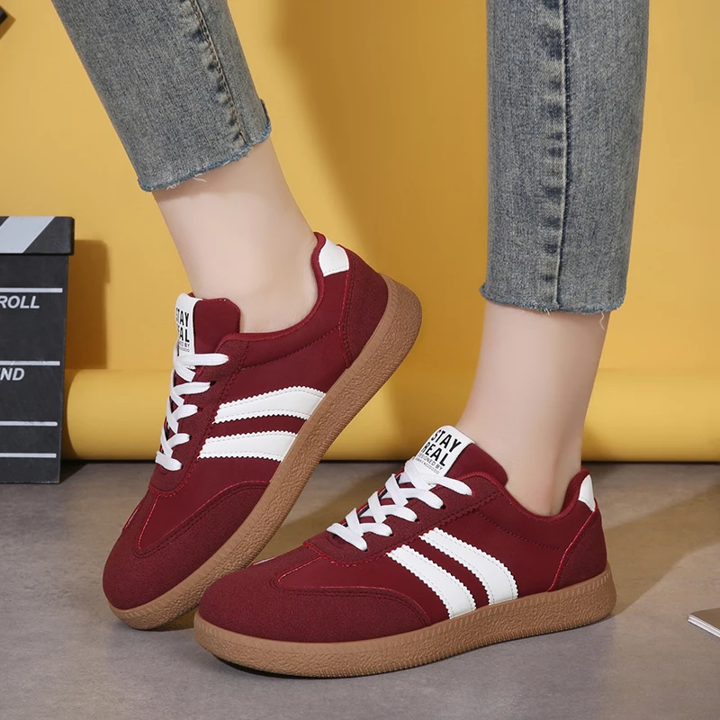 Leichte, bequeme Sneaker für Damen, modische gestreifte Schnürschuhe, lässige, atmungsaktive grüne Sneaker in großen Größen – Detail 11