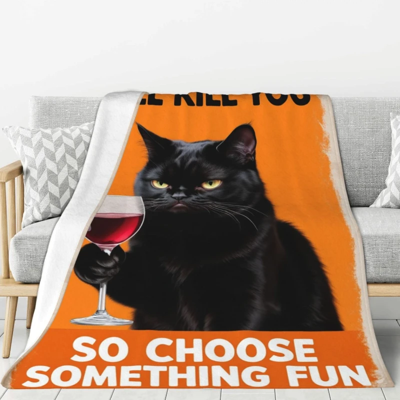 

Cat Print Sofa Bed Blanket Gifts for Cat Lovers Girls Women Animal Kitten Flannel Throw Blankets Camping Outdoor All Season