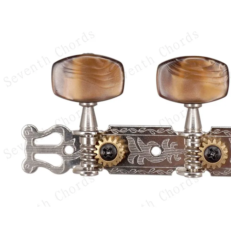 セット 3R3L コーヒービッグスクエアヘッド弦チューナーチューニングペグキーマシンヘッドアコースティックギター交換部品
