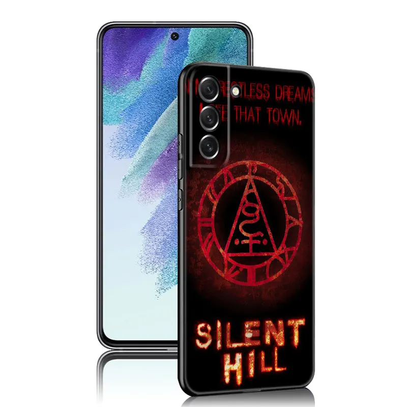 Horror Game Silent Hill Phone Case For Samsung Galaxy S23 S21 S20 FE S24 S22 Ultra S10E S10 S9 S8 Plus Black Silicone Cover