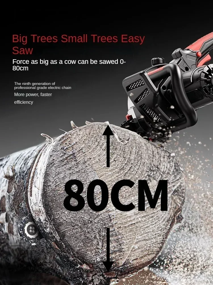 220V Powerful Electric Chainsaw, Ideal for Woodworking and Cutting Trees, Portable Handheld Tool