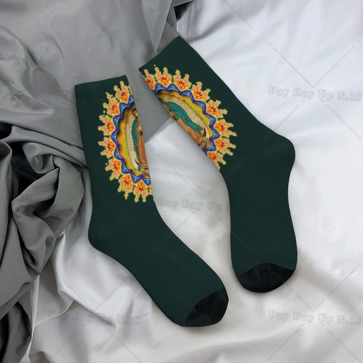 Our Lady Of Guadalupe Virgin Mary Socks Men Women Casual Socks Novelty Spring Summer Autumn Winter Middle Tube Socks Gifts