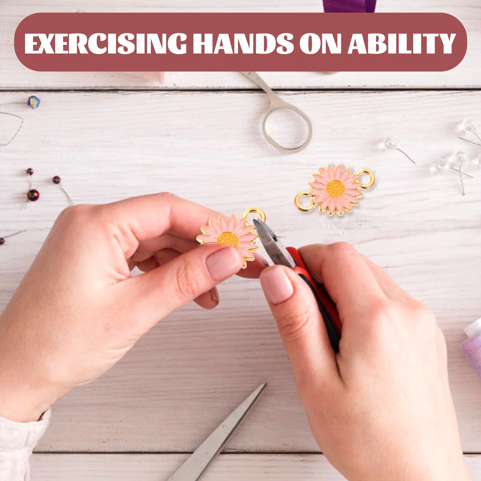 

20Pcs DIY Jewelry Findings Flower Design Charms for Crafting Necklaces Bracelets Pendant Making Accessories Supplies