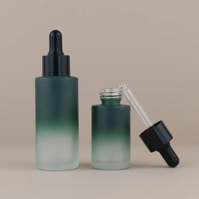 1pcs 20ml 30ml 50ml Matte Black White Glass Dropper Bottles with Glass Pipette for Cosmetic Perfume Essential Oils