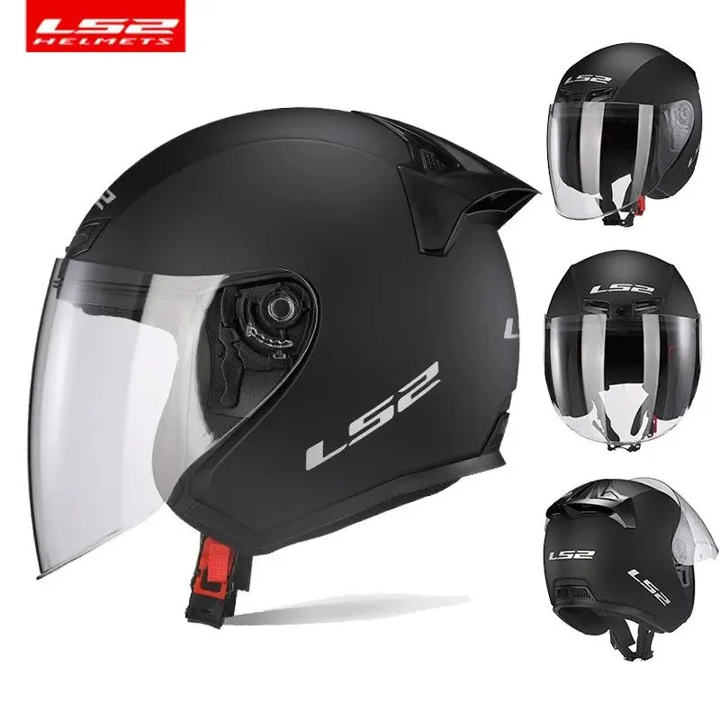 

LS2 Original Motorcycle Helmet Summer 3/4 Open Face Helmet Capacete LS2 OF608 Jet Scooter Motorbike Half Helmet Cascos Para Moto