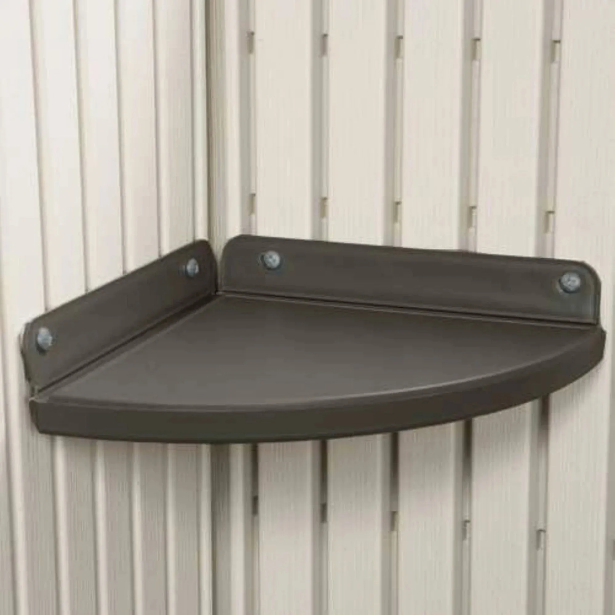 9.5インチ 小屋用コーナーシェルフ - 2個セット、ブラウン