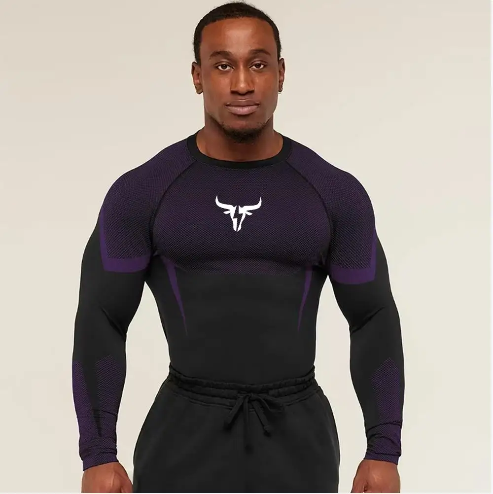 T-shirt de sport pour homme à séchage rapide, compression, fitness, entraînement, manches courtes, été