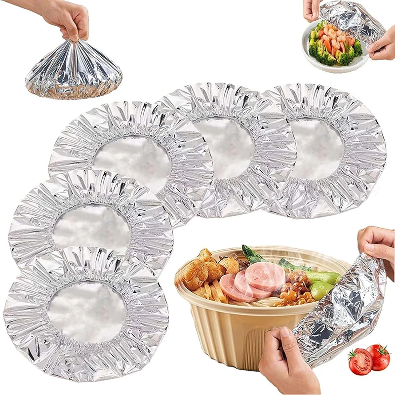 

1/5/10/50PCS Repeatable Aluminum Foil Insulation Covers Eco-Friendly Kitchen Food Covers For Bowls & Dishes Storage For Kitchen