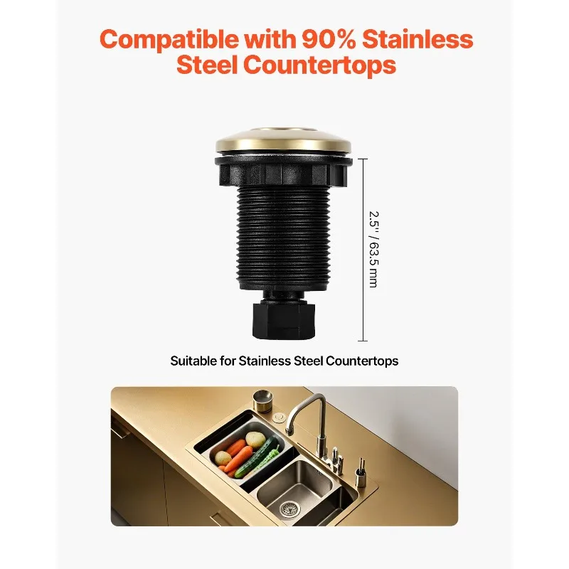 مجموعة مفاتيح الهواء للتخلص من القمامة مقاس 2.5 بوصة، مفتاح الهواء العلوي للتخلص من النفايات