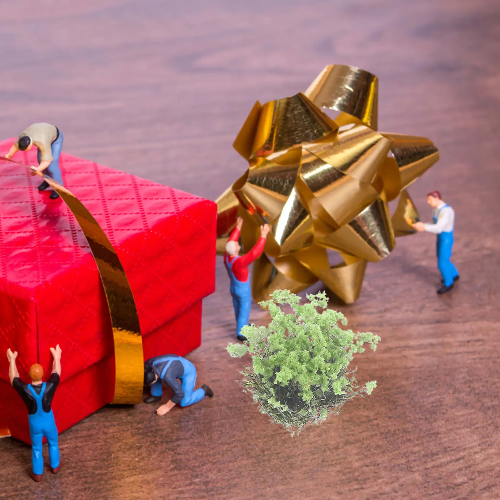 

1 Box Simulation Flower Cluster Grass Ornament for Railroad Landscape Sand Table Mini Garden Miniature Flower Cluster Decor