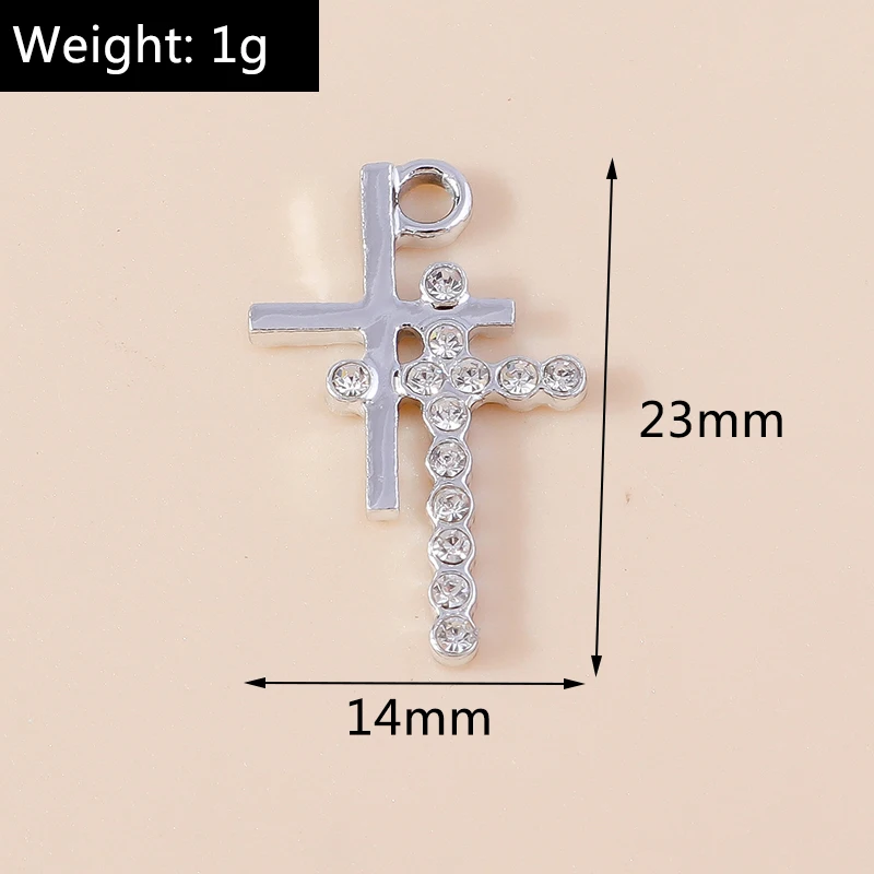 Duarte 20 Teile/los Nette Kristall Metall Kreuz Charms Anhänger für Schmuck Machen Ohrringe Halsketten Armbänder DIY Handwerk Zubehör – Detail 4