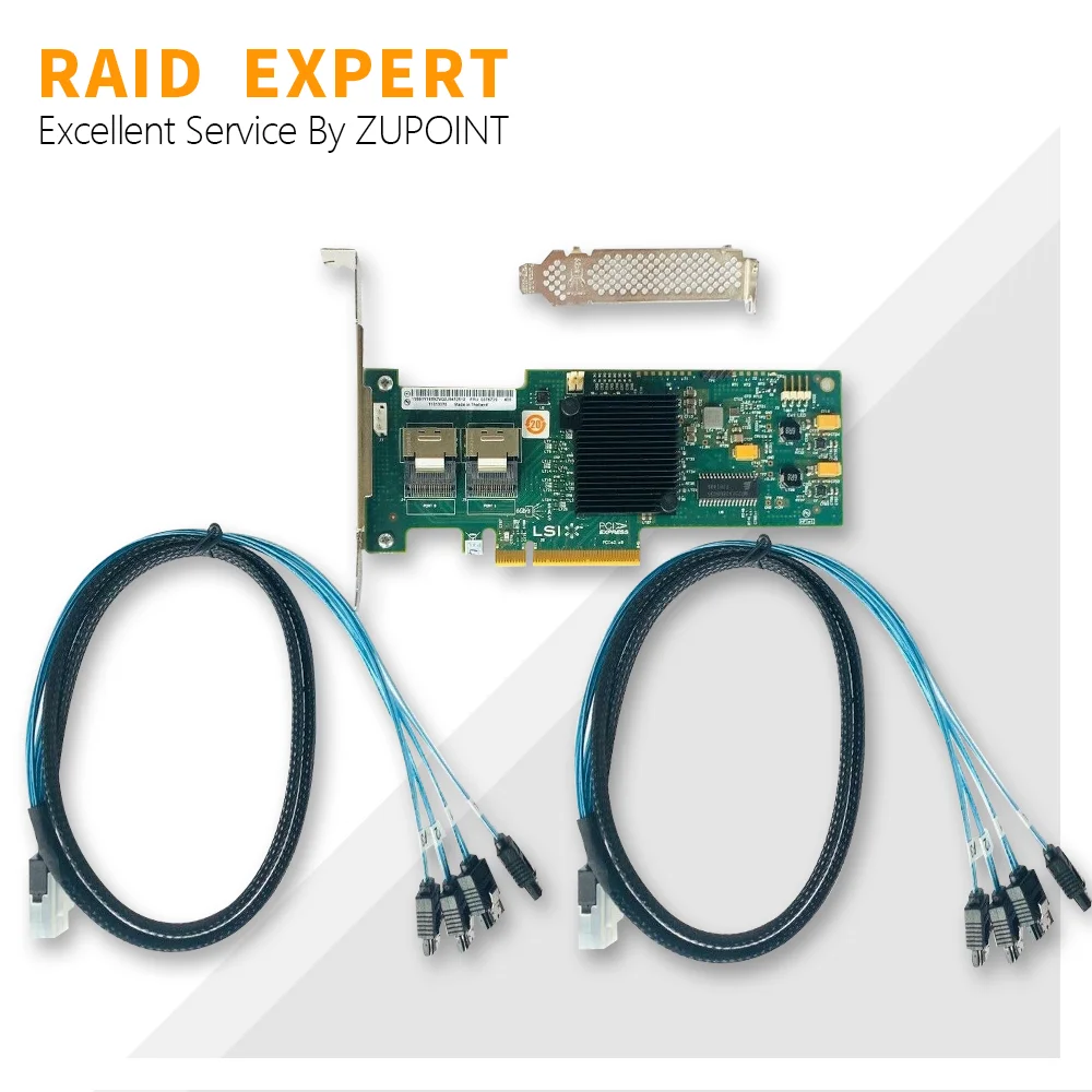 

ZUPOINT LSI 9223-8i RAID Controller Card 6Gbps SAS PCI E HBA FW:P20 9211-8i IT Mode ZFS FreeNAS unRAID RAID Expander 2* SFF8087