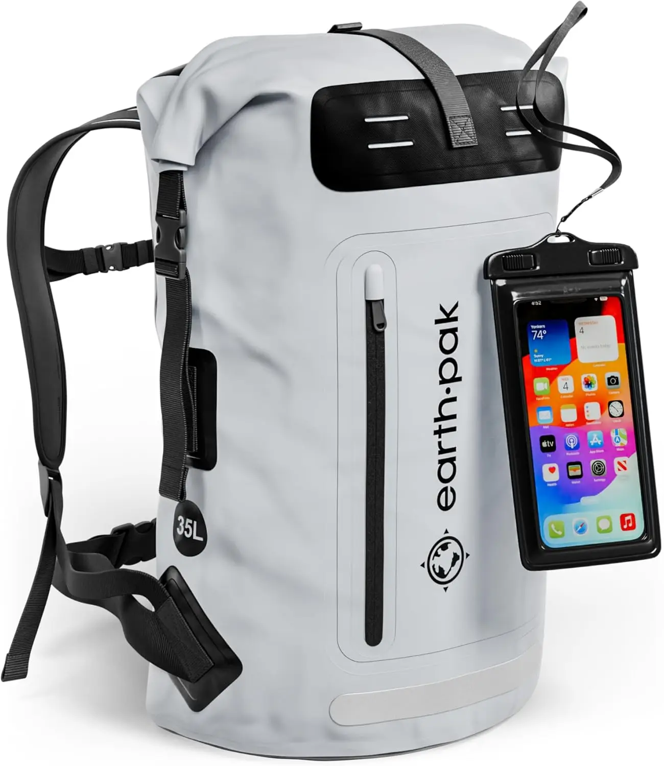 

Waterproof Backpack - Heavy Duty Hiking Backpack - Roll-Top Closure Bag - Cushioned Dry Bag Waterproof Phone Case