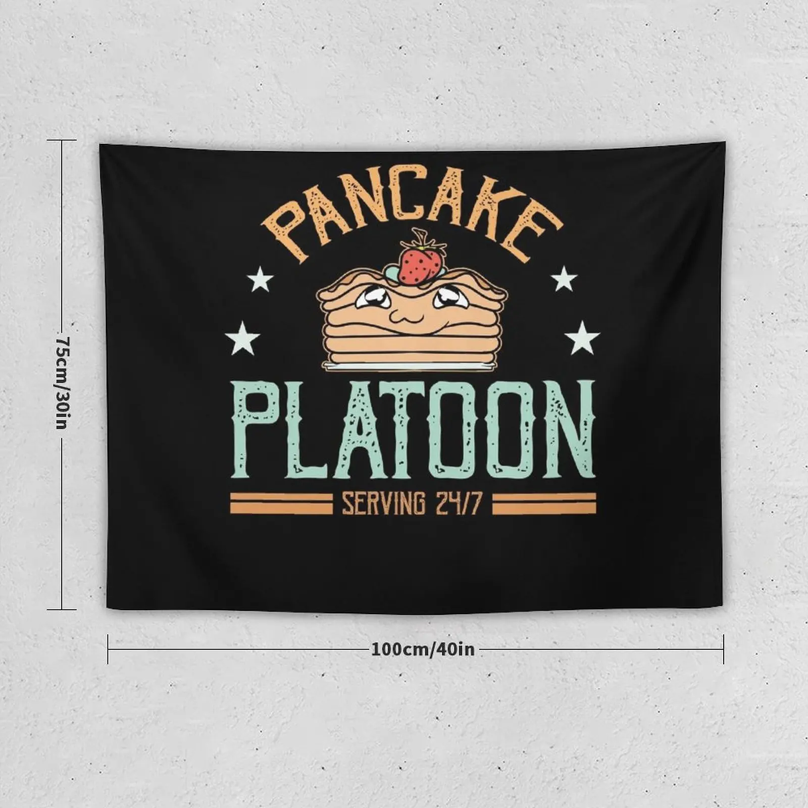 New Funny Pancake Platoon Serving 24-7 Football Lineman Gift Tapestry Tapestry For Bedroom Home Decoration