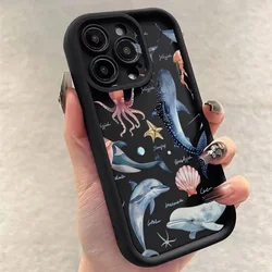 Summer Sea Animals Blue Whale Soft Silicone Phone Case For iPhone 11 12 13 14 15 16 Pro Max XS X XR 7 8 Plus SE 2022 2020 Cover